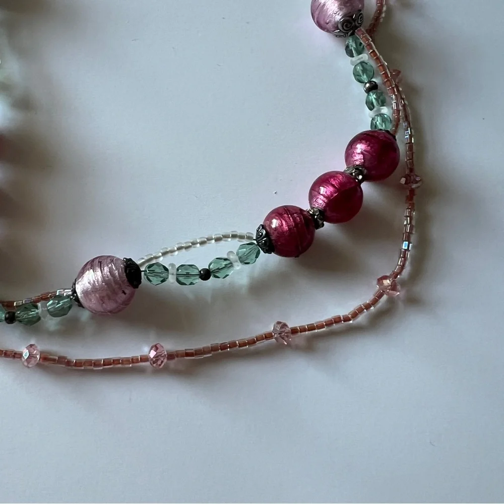 Deconstructed Flowers Along A Beaded Path J09